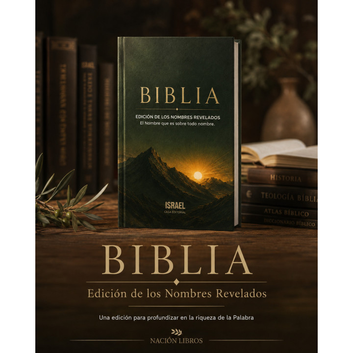 Biblia: Los Nombres revelados El Nombre que es sobre todo nombre. Edición de estudio, letra grande, más de 800 paginas.